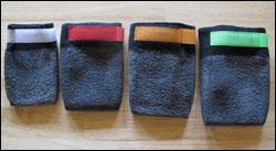 Bootis aus Fleece mit Kautschuk